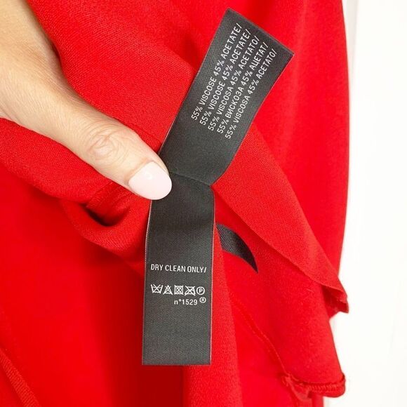 Ralph Lauren Black Label Red Long Sleeve Viscose Acetate Blouse Women’s Size 6 S - Picture 6 of 8